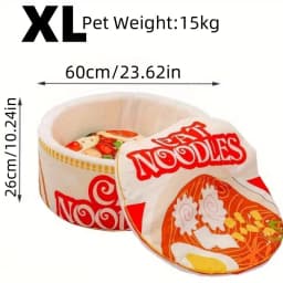The New Winter Cartoon Ramen Cat Nest Love Warm Cute Semi-enclosed Cat Bed Can Be Opened And Washed
