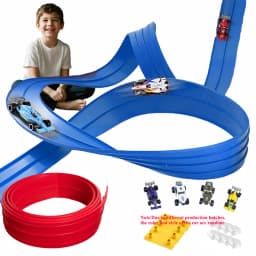 Flexible Race Track Children Toys DIY Double-track Racing Car Ramp Compatible 1/64th Cars Portable Rolls Up Boy Christmas Gift