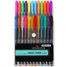 12/24Pcs Metallic Glitter Colors Gel Pens For School Office Adult Coloring Book Journals Drawing Art Markers Promotion Pen