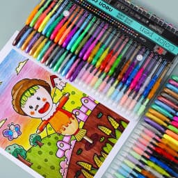 12/24Pcs Metallic Glitter Colors Gel Pens For School Office Adult Coloring Book Journals Drawing Art Markers Promotion Pen