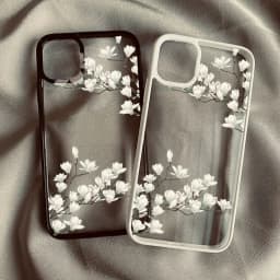 White Magnolia Flower Phone Case For iPhone 14 Pro 15 13 12Mini 11 18 Pro Max 16 17 Air Plum Blossom Shockproof Clear Hard Cover