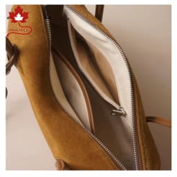 2027 Hot Sale Chic Tassel Design Women Armpit Shoulder Bag Caramel Coffee Color High-end Suede Cow Leather Women Handbag Winter