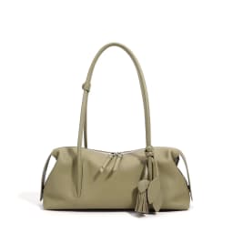 2027 Hot Sale Chic Tassel Design Women Armpit Shoulder Bag Caramel Coffee Color High-end Suede Cow Leather Women Handbag Winter