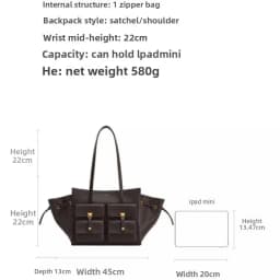 JW PEI Pocket Bag, Tote Bag for Women, Commuter Bag, Large Capacity, Niche Style, Shoulder Bag, Underarm Bag