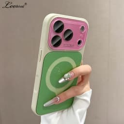 Candy Color Contrast for Magsafe Case for iPhone 18 17 Pro Max 16 15 14 Magnetic Camera Film Protector Large Window Cover