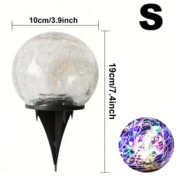 Solar Cracked Glass Ball Lights Outdoor, IP65 Waterproof Color Changing LED Garden Globe Decor for Pathway, Lawn, Patio and Yard