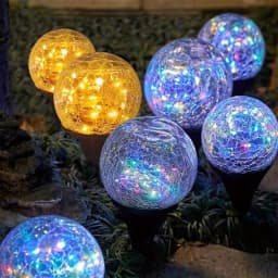 Solar Cracked Glass Ball Lights Outdoor, IP65 Waterproof Color Changing LED Garden Globe Decor for Pathway, Lawn, Patio and Yard