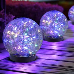 Solar Cracked Glass Ball Lights Outdoor, IP65 Waterproof Color Changing LED Garden Globe Decor for Pathway, Lawn, Patio and Yard