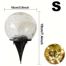 Solar Cracked Glass Ball Lights Outdoor, IP65 Waterproof Color Changing LED Garden Globe Decor for Pathway, Lawn, Patio and Yard