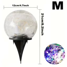 Solar Cracked Glass Ball Lights Outdoor, IP65 Waterproof Color Changing LED Garden Globe Decor for Pathway, Lawn, Patio and Yard