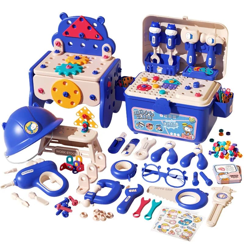 Simulation Electric Drill Screw Tool Bench Box Children's Pretend Play Toy Set Multifunction Assembly Repair Toolbox Boys Toys