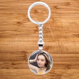 Custom Your Photo Keychain Personalized Daughter Baby Family Best Friend Singer Logo Name Print Glass Car Keyring Gifts