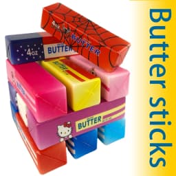 12PCS Full Box Cartoon Series Soft Butter Squishy, Soft Silicone Butter Stick Squeeze Toy, Party Favor Mini Gifts