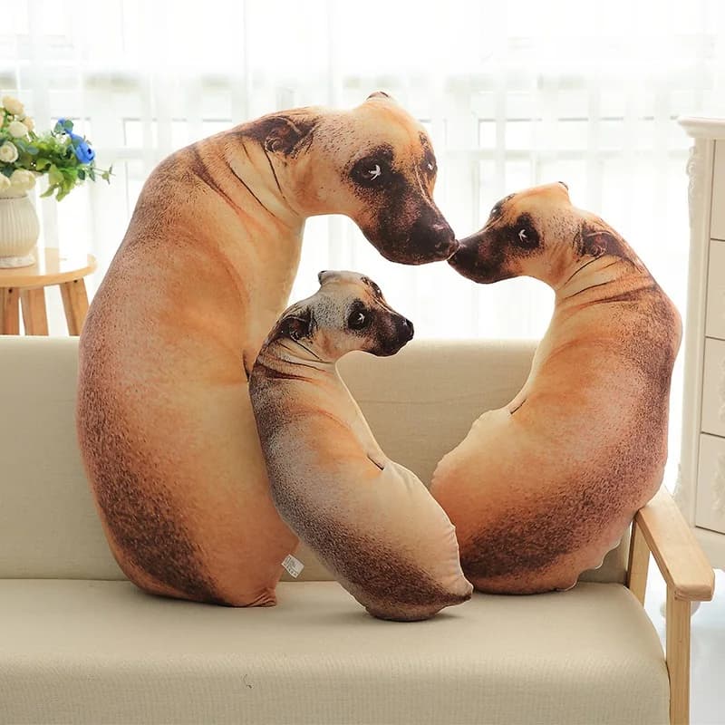 45CM 3D Simulation Dog Pillow Sleeping Doll Creative Plush Toys Dog Hound Shar Pei Cushion Soothing Toy For Girl Gifts