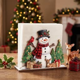 Santa Claus Wooden Napkin Holder Christmas Table Decor Desktop Tissue Storage Rack Xmas Party Dining Room Tabletop Decorations
