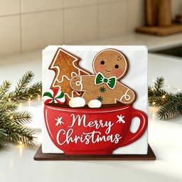 Santa Claus Wooden Napkin Holder Christmas Table Decor Desktop Tissue Storage Rack Xmas Party Dining Room Tabletop Decorations