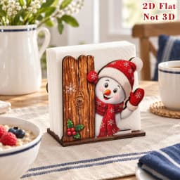 Santa Claus Wooden Napkin Holder Christmas Table Decor Desktop Tissue Storage Rack Xmas Party Dining Room Tabletop Decorations