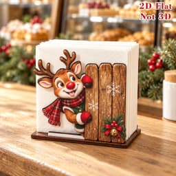 Santa Claus Wooden Napkin Holder Christmas Table Decor Desktop Tissue Storage Rack Xmas Party Dining Room Tabletop Decorations