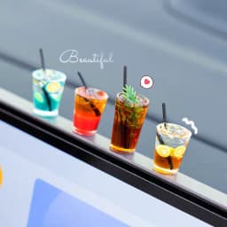 Funny Mini Drink Cup Car Ornaments Cute Simulation Iced Americano Iced Tea Drink Car Center Console Decorations Diy Crafts Gifts