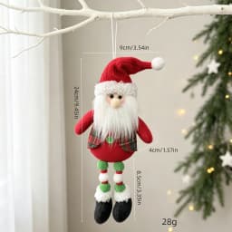 Christmas Tree Plush Hanging Ornaments Santa Snowman Reindeer Doll Pendants Tartan Cloth Xmas Home Holiday Party Decoration Gift