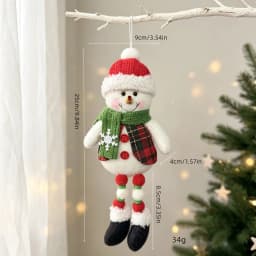Christmas Tree Plush Hanging Ornaments Santa Snowman Reindeer Doll Pendants Tartan Cloth Xmas Home Holiday Party Decoration Gift