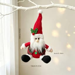 Christmas Tree Plush Hanging Ornaments Santa Snowman Reindeer Doll Pendants Tartan Cloth Xmas Home Holiday Party Decoration Gift