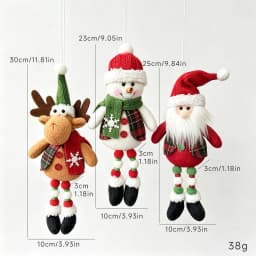 Christmas Tree Plush Hanging Ornaments Santa Snowman Reindeer Doll Pendants Tartan Cloth Xmas Home Holiday Party Decoration Gift