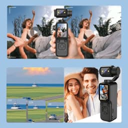 Lenovo New 4K HD Handheld Sports Camera Outdoor Gimbal Camera Travel Vlog Pocket Face Tracking Camera