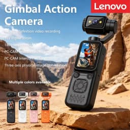 Lenovo New 4K HD Handheld Sports Camera Outdoor Gimbal Camera Travel Vlog Pocket Face Tracking Camera