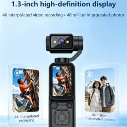 Lenovo New 4K HD Handheld Sports Camera Outdoor Gimbal Camera Travel Vlog Pocket Face Tracking Camera