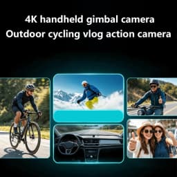 Lenovo New 4K HD Handheld Sports Camera Outdoor Gimbal Camera Travel Vlog Pocket Face Tracking Camera