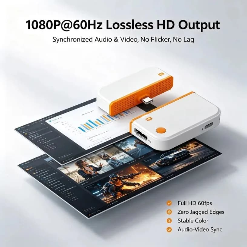 HDMI-Compatible Wireless Receiver 50M Type C Transmitter 1080P 60Hz Lossless Audio for Home Theater Gaming Exhibition
