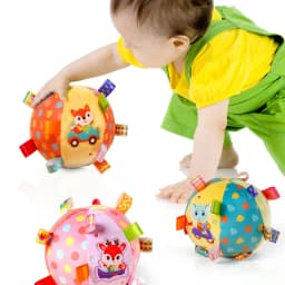Baby Rattles Toys Soft Plush Hand Rattles Hand Grip Ball Animal Pattern Rattles Shaker for 3 6 9 12 Months Plush Vocal Toy