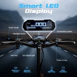 Electric Scooter 2400W Dual Motor, 52V 20.8Ah Battery, 40 Miles Range, 10" Off-Road Tires, Oil Disc Brake