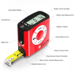 ETAPE16 Digital Tape Measure Electronic Ruler LCD 5-Meter Measuring Tool Stainless Steel Metric Imperial Switch Measuring Ruler