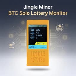 Jingle Miner BTC Solo Lottery Monitor 520Kh/s 1W Bitcoin Miner WIFI Brand NEW 10mV Hashrate Crypto Machine Lucky MinerIn Stock