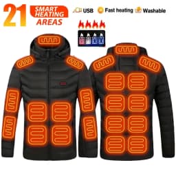 Heated Jacket 21 Areas /2 Areas Winter Men's Women's Skiing Jacket USB Electric Heating Jacket Heated Vest Moto Thermal Clothes