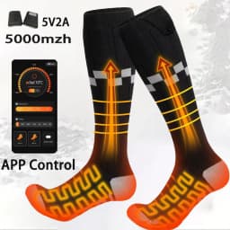 New APP Control Heated Socks 5000mah Battery Electric Heated Skiing Socks Winter Thermal Heated Foot Warmer Sport Socks