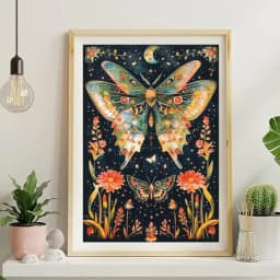5D Diamond Painting Kit Mushroom Butterfly Art Picture Mosaic Gem Cross Stitch Home Living Room Decorative Painting Gift