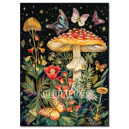 5D Diamond Painting Kit Mushroom Butterfly Art Picture Mosaic Gem Cross Stitch Home Living Room Decorative Painting Gift