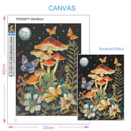 5D Diamond Painting Kit Mushroom Butterfly Art Picture Mosaic Gem Cross Stitch Home Living Room Decorative Painting Gift