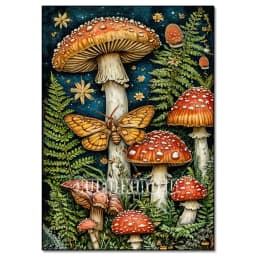 5D Diamond Painting Kit Mushroom Butterfly Art Picture Mosaic Gem Cross Stitch Home Living Room Decorative Painting Gift