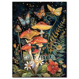 5D Diamond Painting Kit Mushroom Butterfly Art Picture Mosaic Gem Cross Stitch Home Living Room Decorative Painting Gift