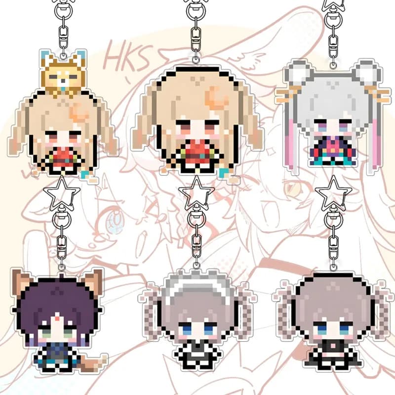 Cosmic Princess Kaguya Pixel Acrylic Keychain Iroha Anime Cartoon Bag Pendant Kawaii Student Keyring Girl Birthday Gift