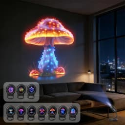 LED USB Mushroom Projection Light Dreamy Leaf And Starry Sky Projector Lamp Decorative Light For Ceiling Wall Night Light