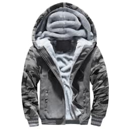 Men's Thicken Jacket Fleece Lining Winter Warm Hooded Coats Mens Windproof Full Zip Down Jackets Casual Outwear Sportswear