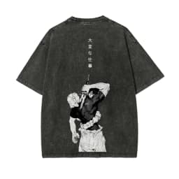Toji Fushiguro Maki Zenin T-shirt Jujutsu Kaisen Blood Manga T Vintage Washed Oversized Retro Anime Harajuku Men Streetwear Top