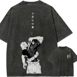 Toji Fushiguro Maki Zenin T-shirt Jujutsu Kaisen Blood Manga T Vintage Washed Oversized Retro Anime Harajuku Men Streetwear Top