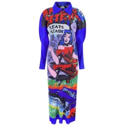 Miyake Pleated Two Piece Set Romantic Creativity Fashion Jacket Shirt Women Designer Art Hand Painted Coat Sleeveless Vest Dress