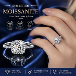 100% Real Moissanite With GRA Ceritificate Jewellry Earrings Necklace Rings S925 Silver Luxury Sparkling Diamond D VVS Gifts